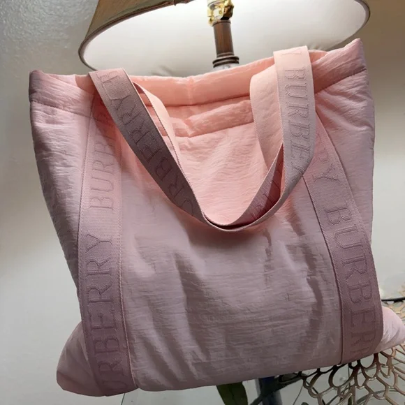 Burberry Light Pink Logo Strap Tote - Picture 11 of 12